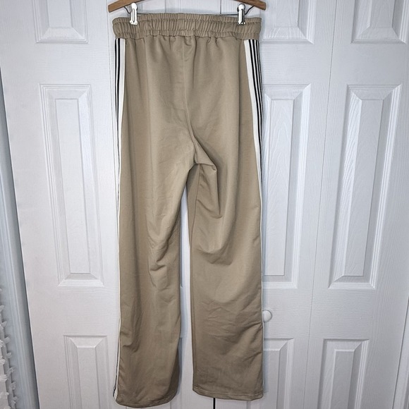 MNML Mens or Women's L Striped beige Pockets Elastic-Waist Track Pants 30X31 - Picture 3 of 7